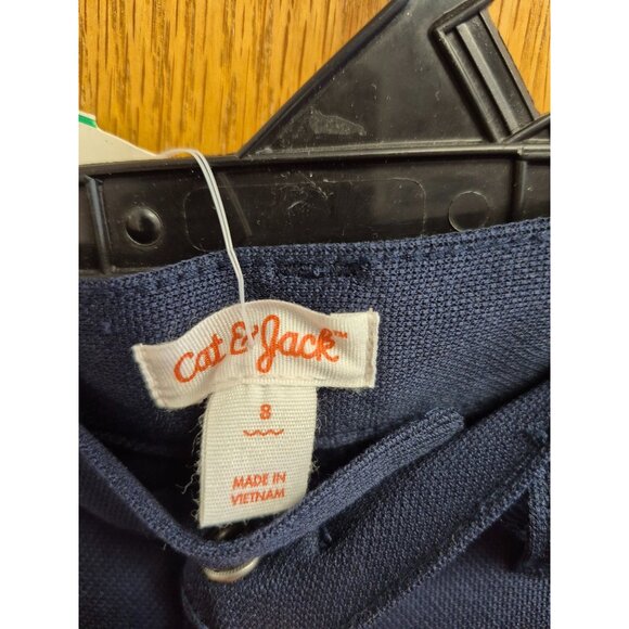 Boys Knit Fashion Pants Cat & Jack Navy Blue Size 8 With Reinforced Knees - Picture 9 of 9